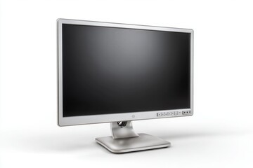 Modern silver computer monitor isolated on white background