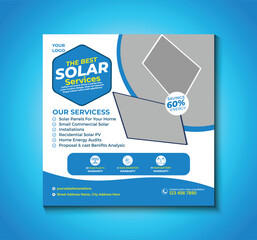 Professional social media post template for promoting solar system services. Ideal for eco-friendly brands, solar panel installers, clean energy providers, and sustainable power marketing campaigns.