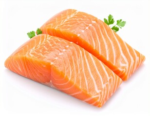 Salmon steak fresh fish slice isolated on white backgroun