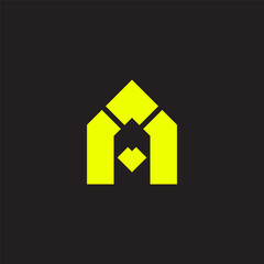 A House Logo Vector, A Letter House logo