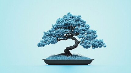 Fototapeta premium Bonsai Tree, Minimalist Style