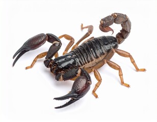 Emperor scorpion heterometrus laoticus isolated on white background