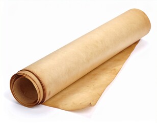 Fototapeta premium Parchment paper roll isolated on white background