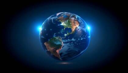 Fototapeta premium Stunning 3D Render of Planet Earth A Digital Visualization of Our World