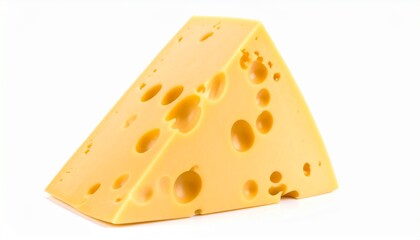 Emmental cheese triangle swiss cheese isolated on white background