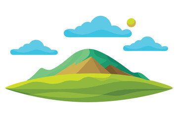 Fototapeta premium Hill floating in sky