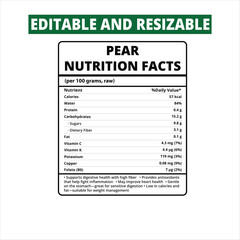 pear nutrition facts, Nutrition Facts, pear Nutrition Facts Label, pear Label