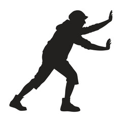 Baseball player silhouette vector illustration