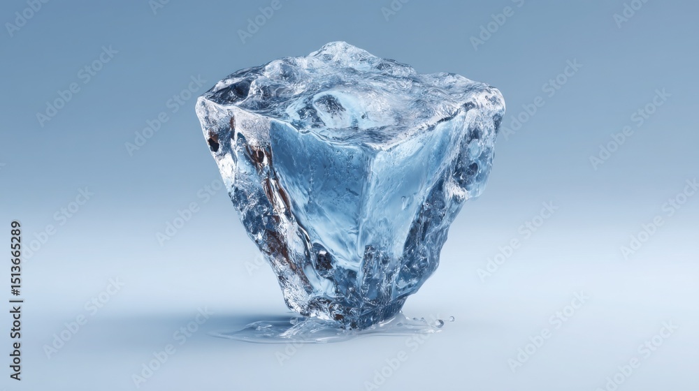 Aufkleber clear ice cube representing the concept of freezing changes in order to stop edits near a deadline e