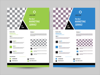 Modern Clean Professional A4 size Corporate Business Flyer Design or Company Brochure design Template with two color variation