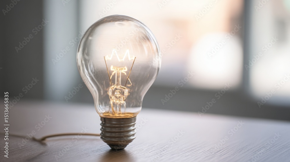 Aufkleber light bulb on table exposing hidden costs and illustrating insight into invisible trade-offs in busi