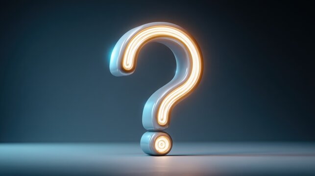 Conceptual image of a question mark symbolizing open questions and unresolved issues in a thought-provoking design