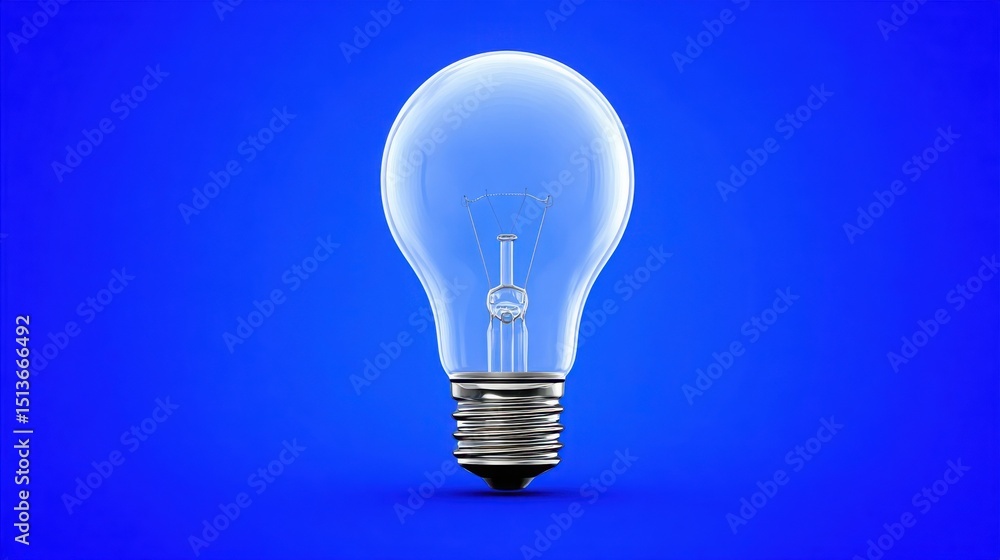 Aufkleber a light bulb illuminating brightly against a blue background symbolizing ideas and the concept of im