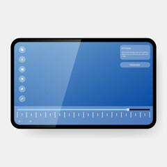 Tablet Video Editing Interface Template with AI Prompt Feature