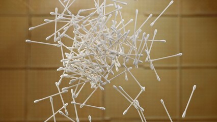 Cotton Swabs Arranged Below the Glass Table