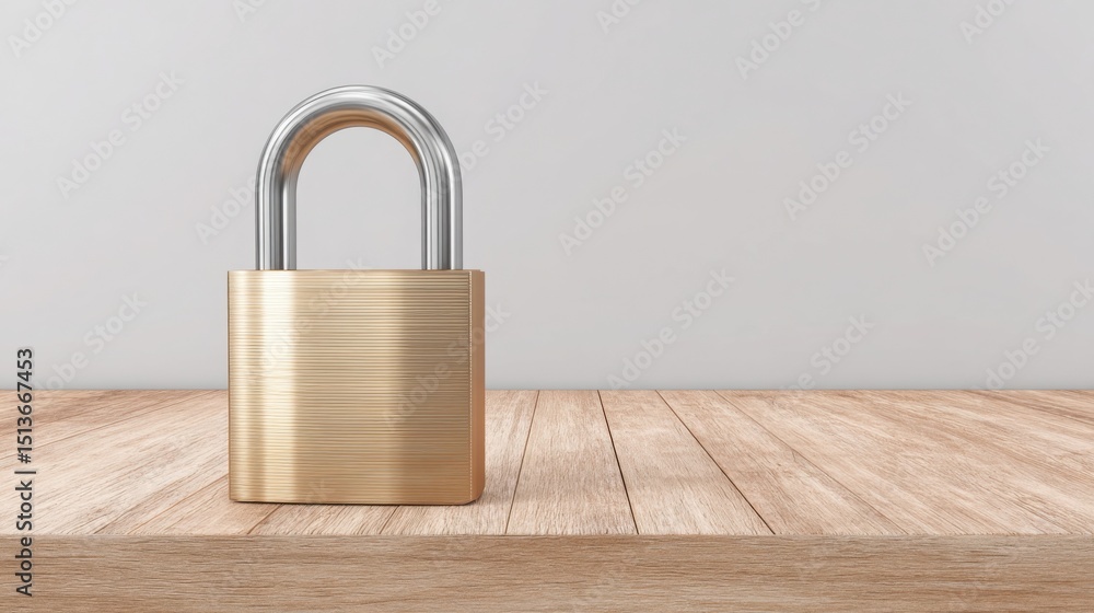 Poster a padlock on a wooden table symbolizing the importance of maintaining rhythm and momentum in busines