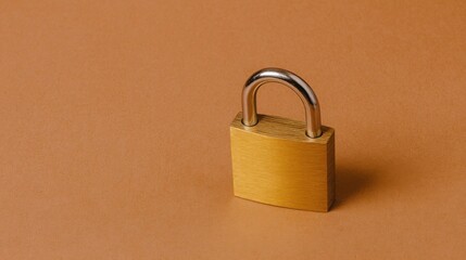 A padlock set against a brown background illustrating the concept of locking in decisions and confirming final directions