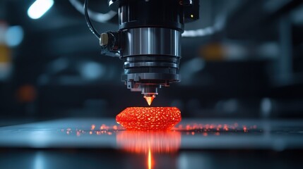 An innovative laser cutting machine in action, showcasing precision engineering in an industrial environment, emphasizing technological advancement and creativity in design.