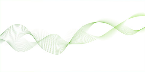 green wave curve lines banner background design. Digital frequency track equalizer. Stylized line art background. modern soft luxury texture with smooth and clean vector subtle background illustration
