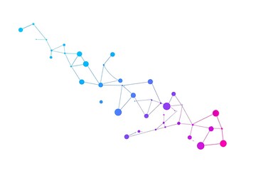 Naklejka premium Abstract Gradient Network Connection On White Background For Technology Concepts Design