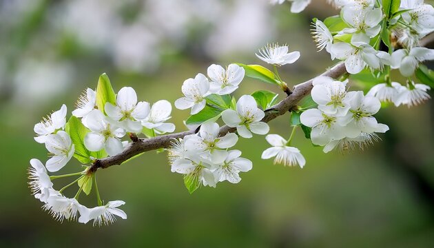 white flowers blooming on tree branches in spring season