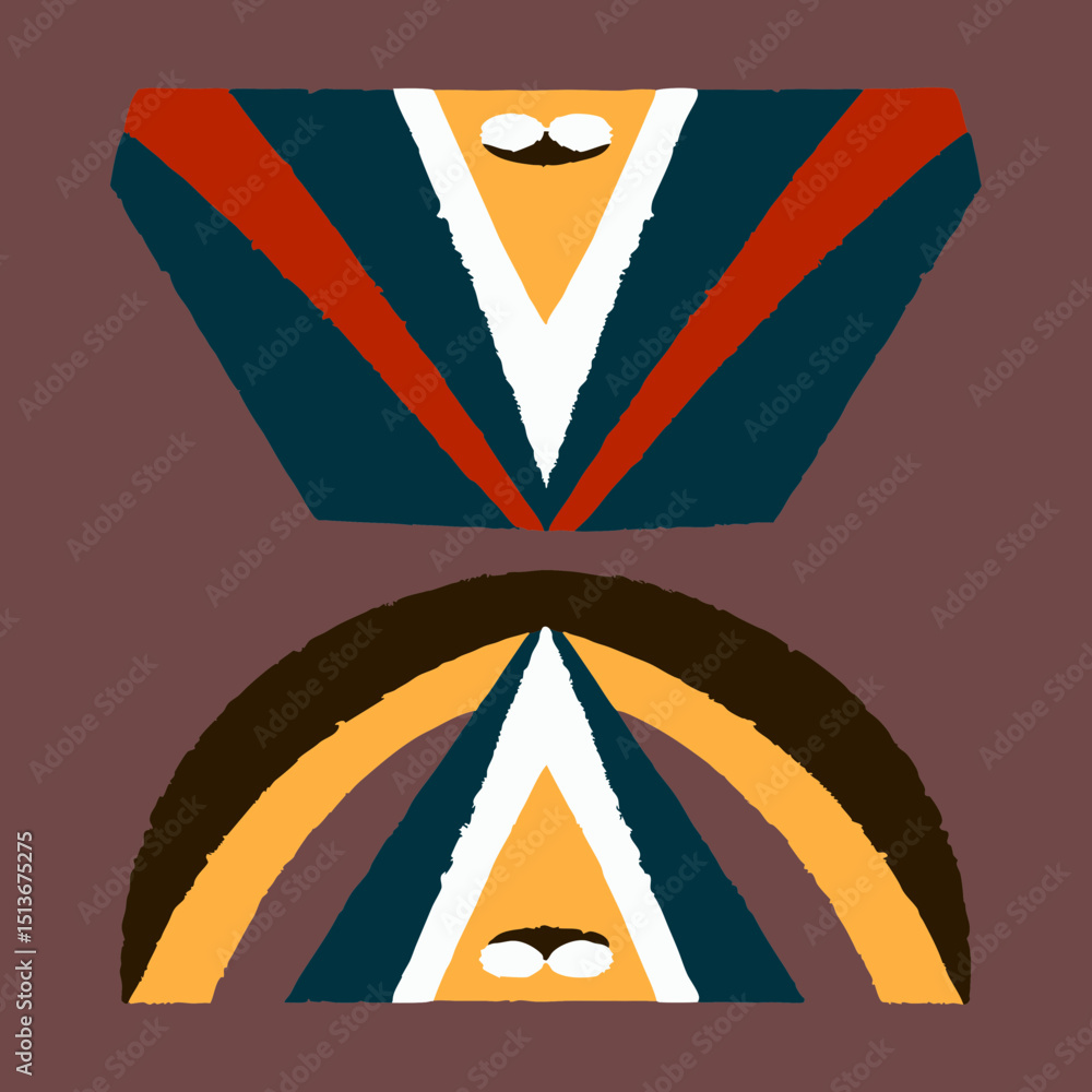 Poster abstract shapes with triangular and semi circular forms