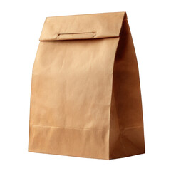 Brown paper bag mockup isolated on perfect for branding and packaging design projects ideal for grocery store restaurant takeout food delivery service applications eco fold on transparent background