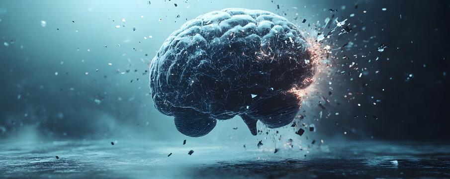 Exploding Brain Abstract D Polygonal Model