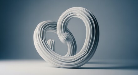 Obraz premium Abstract White Sculpture Loop Minimalist Design