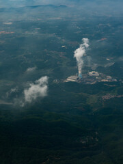 storm clouds over a factory
