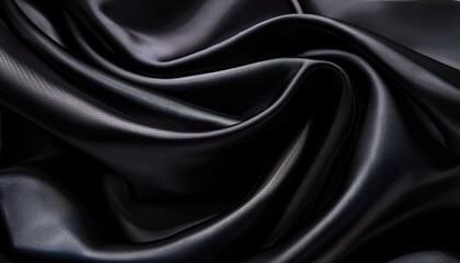 Fototapeta premium black luxury cloth abstract background dark liquid wave or black wavy folds silk or satin background elegant wallpaper