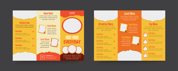 Restaurant A4 food trifold template design