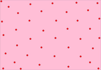 Pink background with scattered red flowers