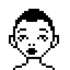 set of pixel girls faces