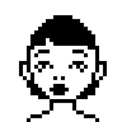 set of pixel girls faces