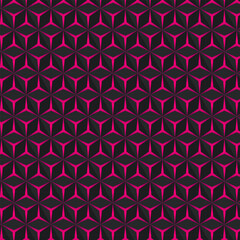 3D Geometric Pattern of triangles on pink gradient background