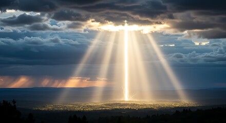 Image of light coming down from heaven