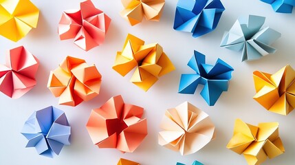 Colorful origami paper designs