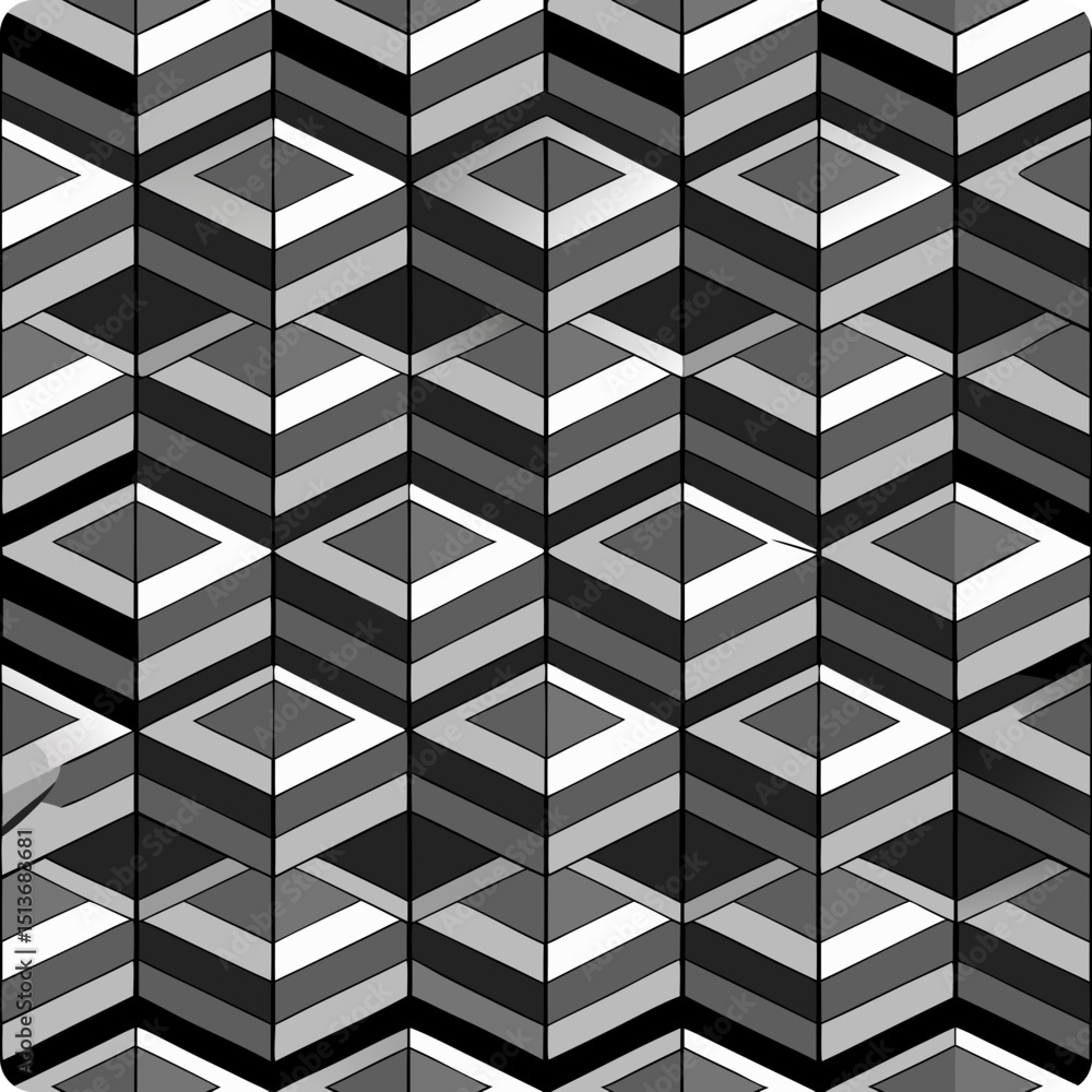Poster repeated isometric cubes in a seamless vector pattern design