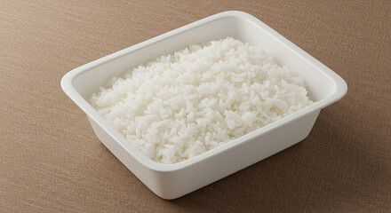 Instant rice pack served in plastic container