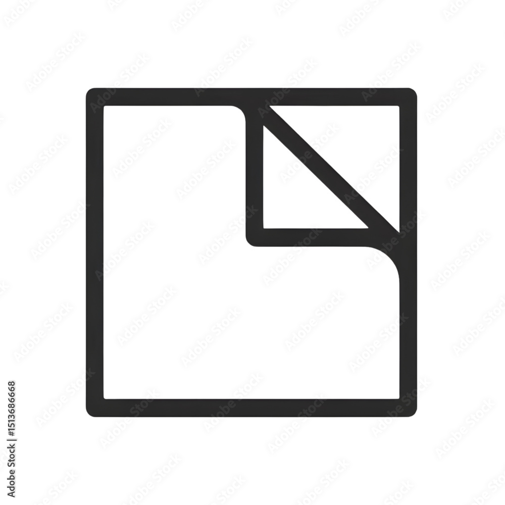 Poster curled corner page icon simple, clean design element