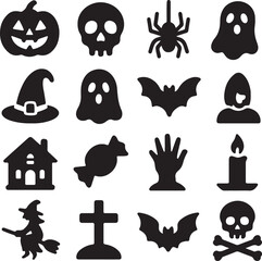halloween icons set