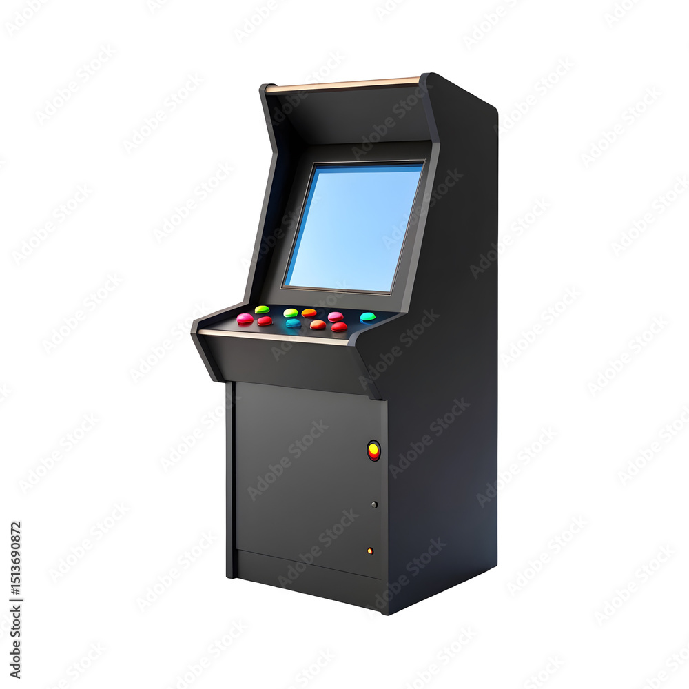 Poster arcade game machine isolated on a transparent background