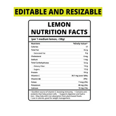lemon nutrition facts, Nutrition Facts, lemon Nutrition Facts Label, lemon Label,