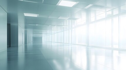 Fototapeta premium empty office-style airport terminal in soft lighting,