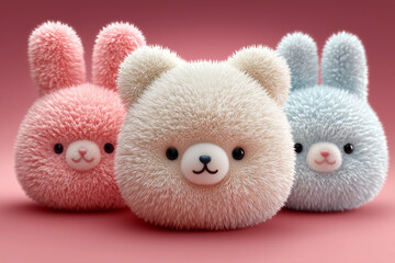 set of creative cartoon animal toys