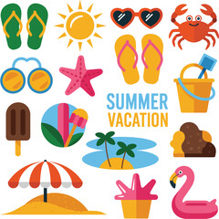 Set of summer vector illustration