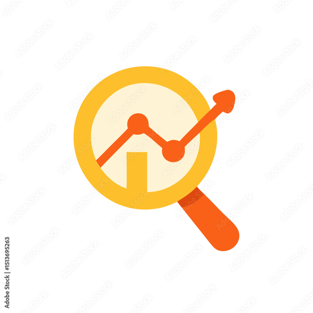 Aufkleber analyzing growth trends data insights and magnified performance metrics