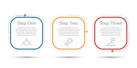 Three Step Infographic Template with Arrows