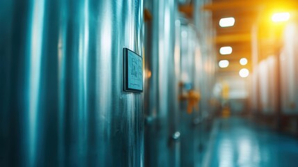 A contemporary view of sleek silver storage tanks in an industrial facility, highlighting the clean lines and reflective surfaces that symbolize efficiency and modern technology.